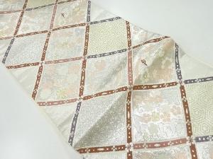 襷に花鳥・宝尽くし模様織出し袋帯